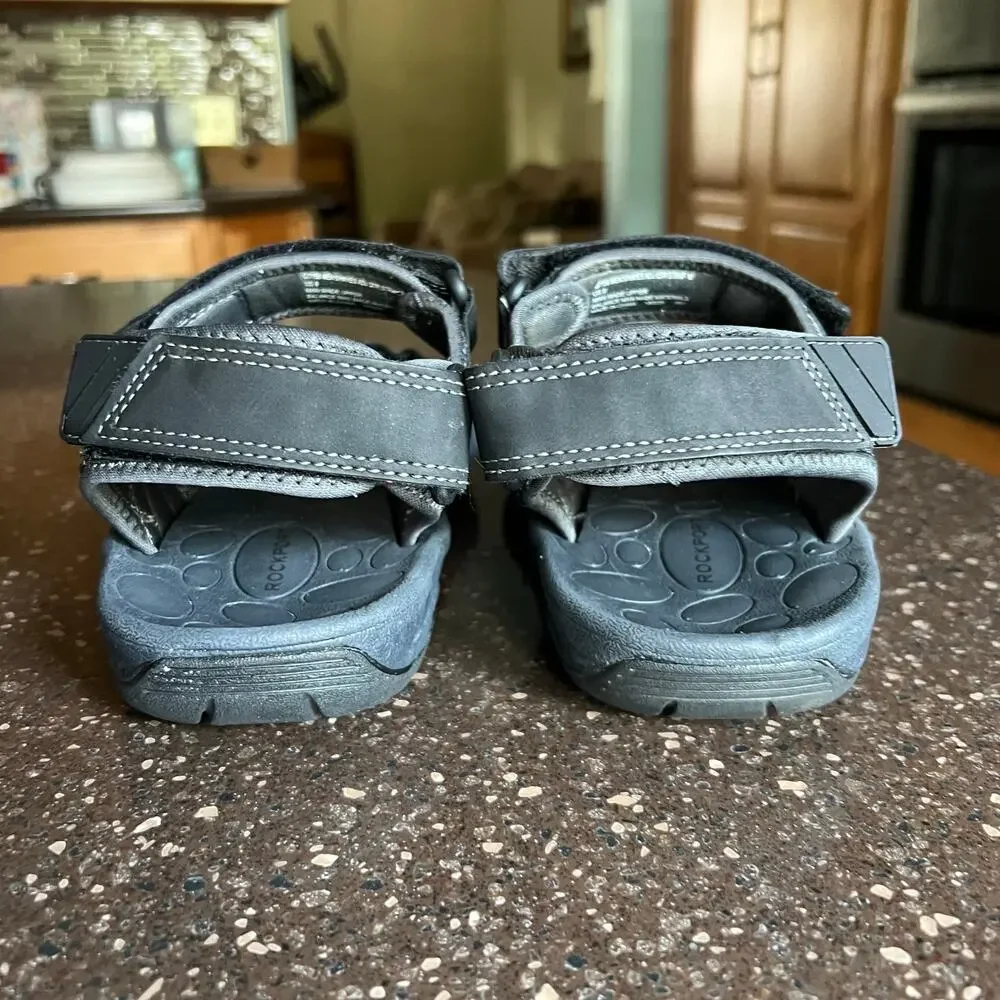 ROCKPORT Men's Hayes Flat Sandals 3 Adjustable Straps Size 8